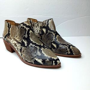 Madewell Low Chelsea Boots in Snake Embossed Leather